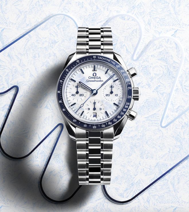 蓝白高颜值防水100米通勤表好选择新表 欧米茄推出小尺寸超霸特别版!(图4) 蓝白高颜值防水100米通勤表好选择新表 欧米茄推出小尺寸超霸特别版!(图4)